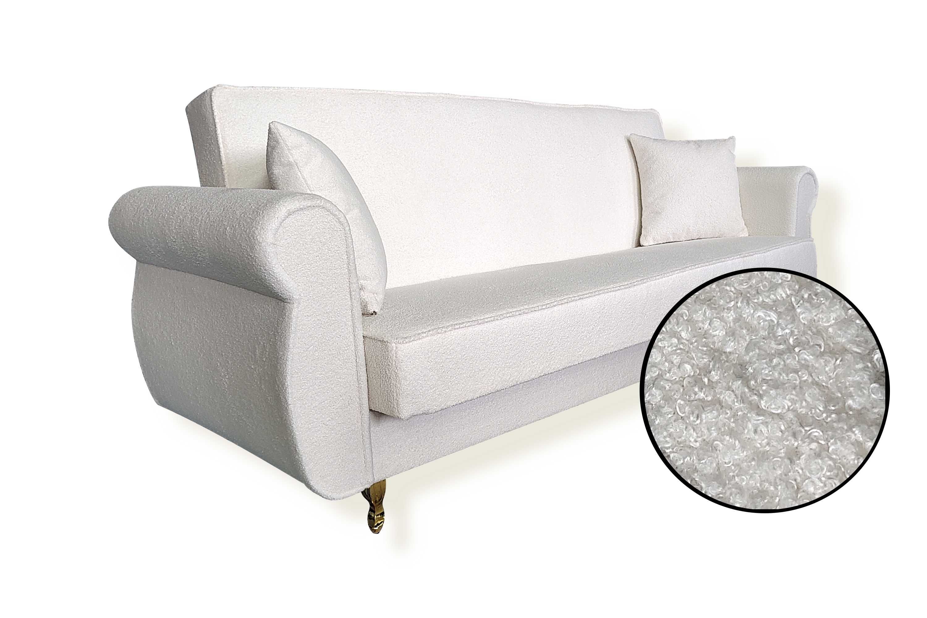 sofa uszak rozkładana kanapa do spania baranek tkanina pętelkowa 3 os