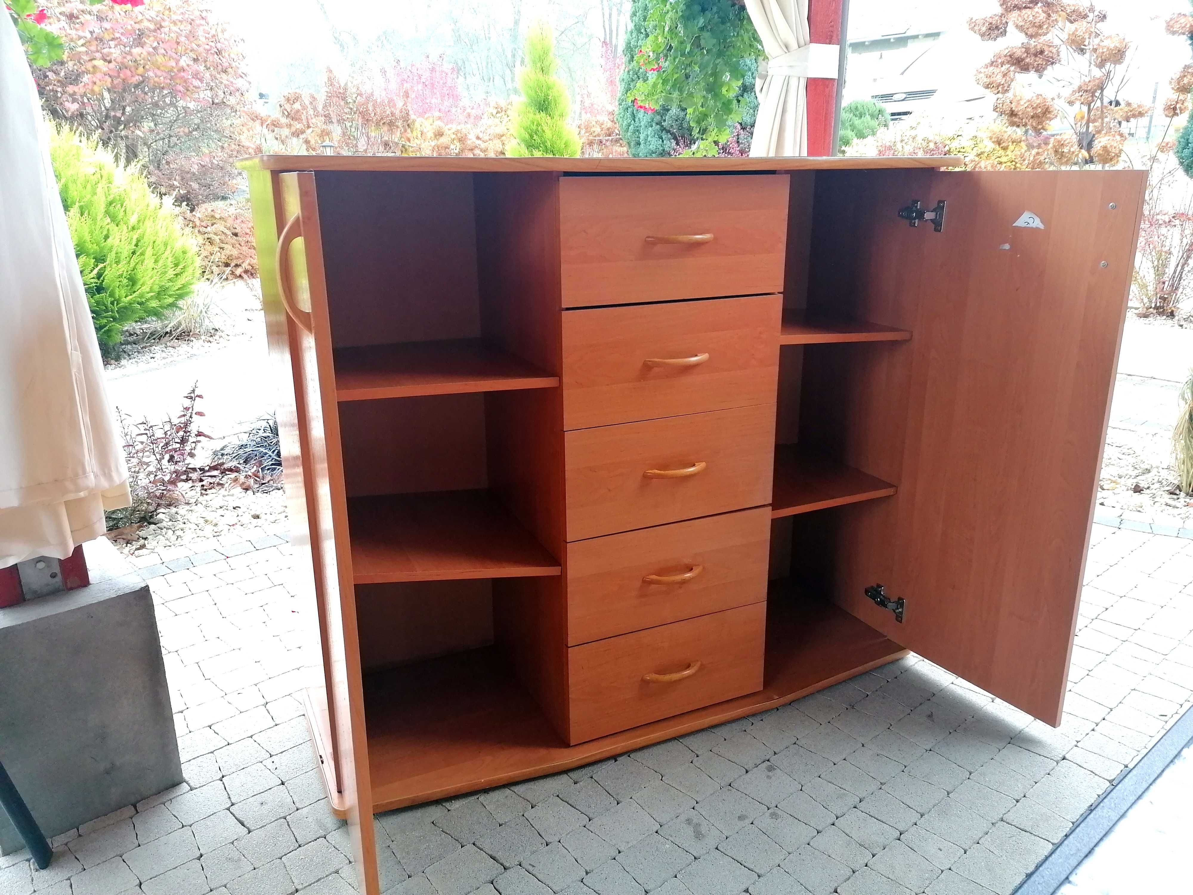 Komoda Duża Pojemna z szufladami i półkami