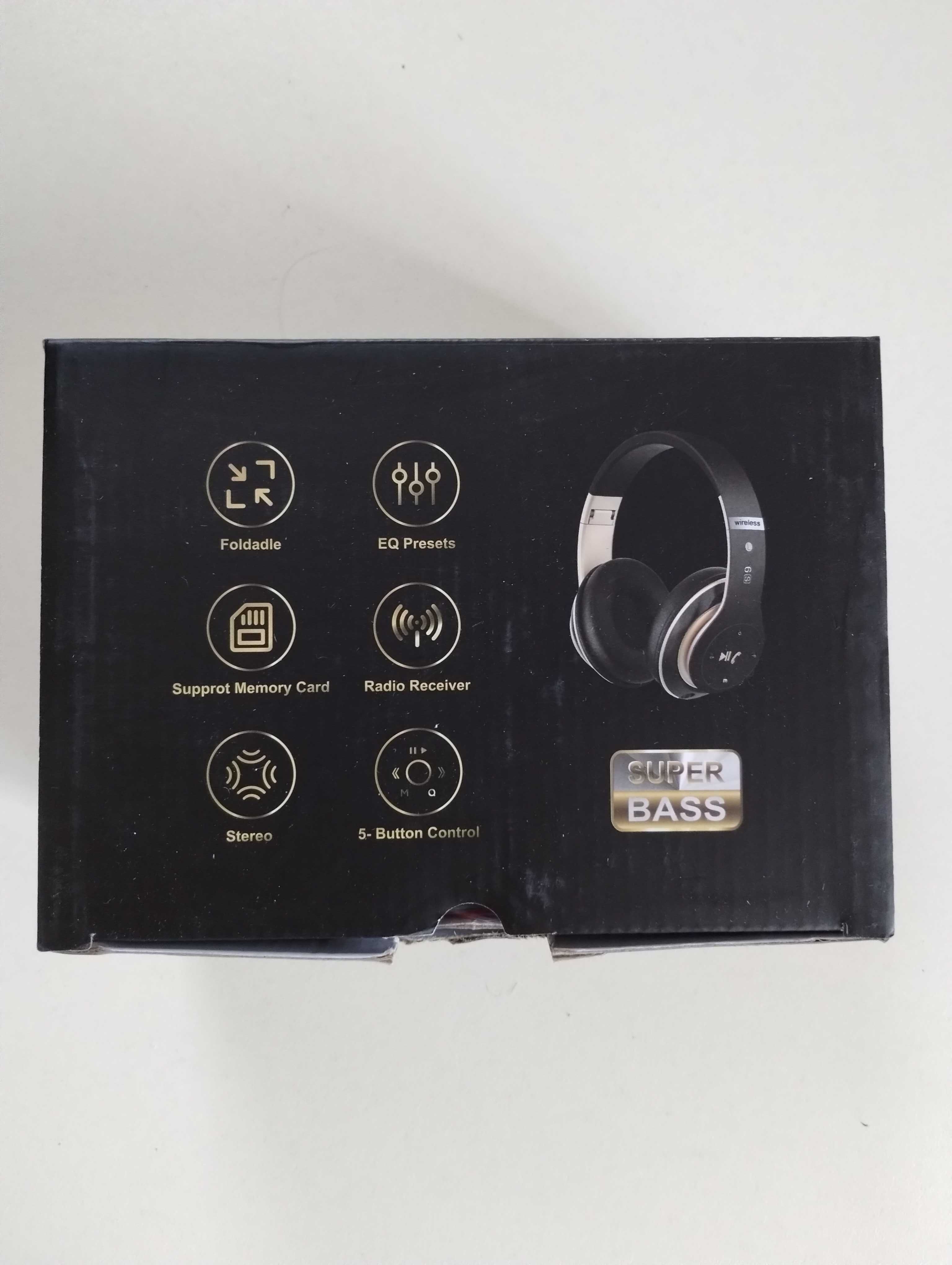 Słuchawki bezprzewodowe nauszne z mikrofonem Bluetooth 6S.