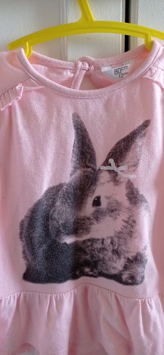 Bluzka z króliczkiem 2 szt rozmiar 80 cm