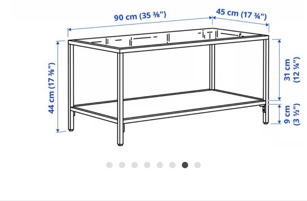 Mesa de centro metálica preta ikea