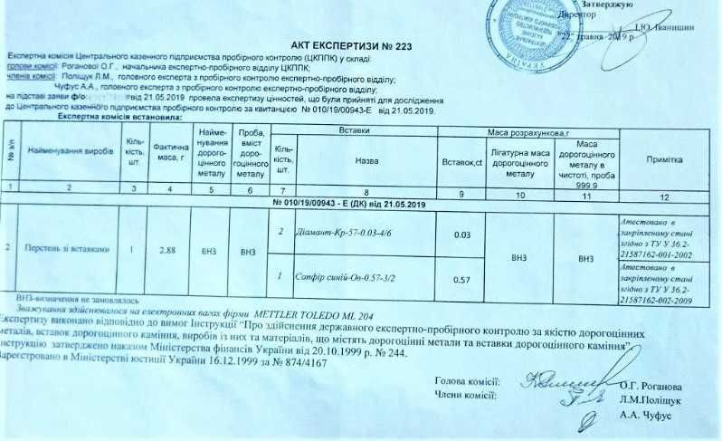 кольцо Сапфир Бриллиант діамант белое золото 585 Рф 16,5р каблучка