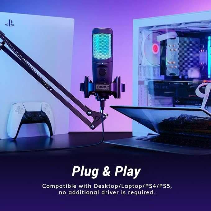 TONOR RGB USB Mikrofon Do Gier, Podcastów do PC