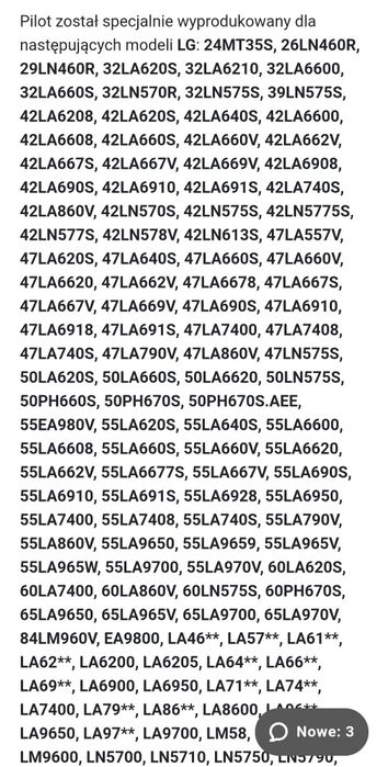 Telewizor pilot karta sieciowa