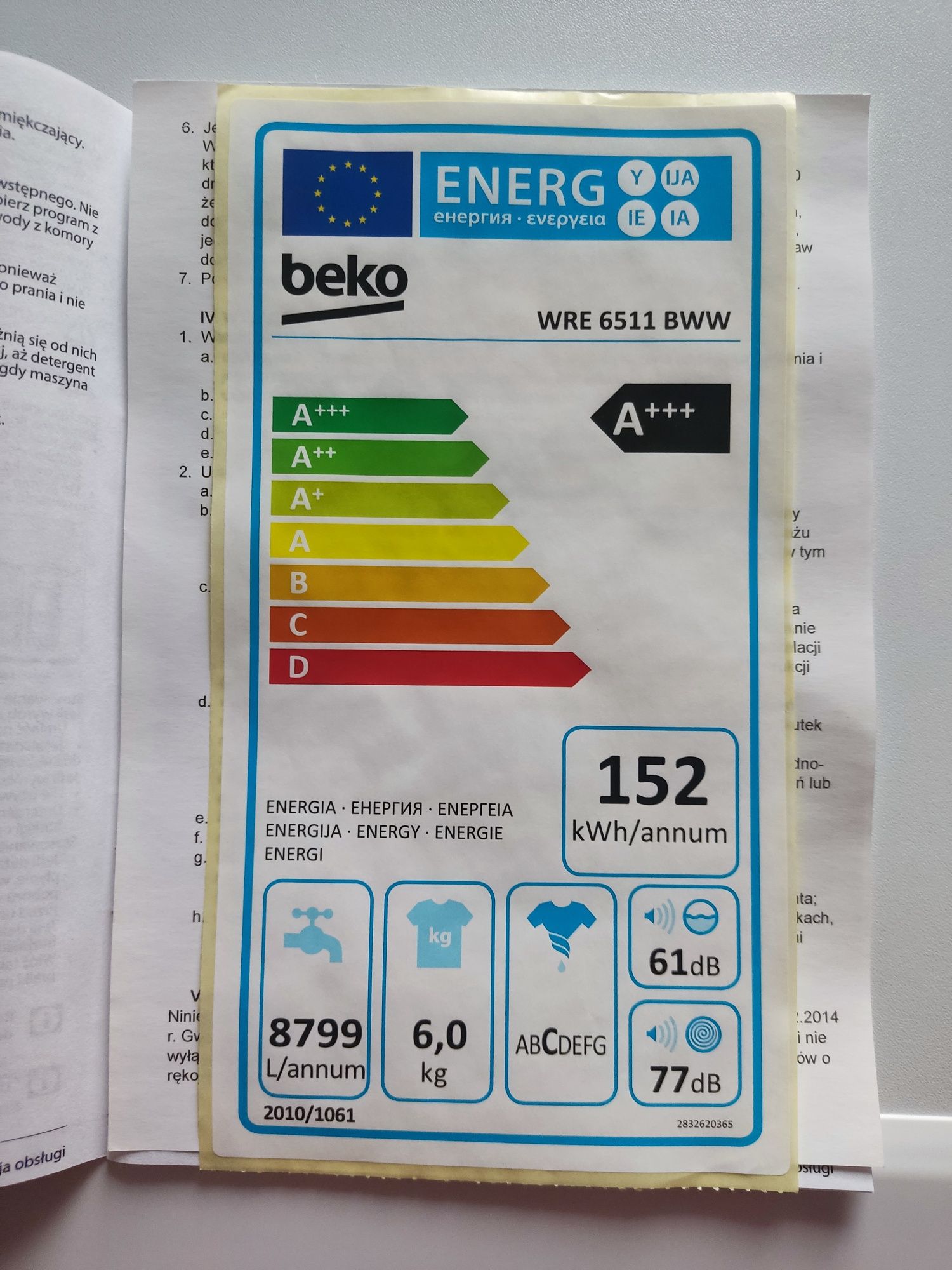 Pralka Beko WRE6511BWW