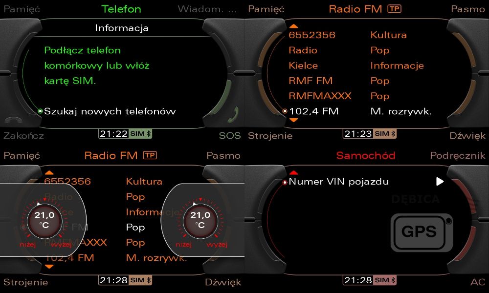 Polskie Menu Lektor Mapa 2024 Audi MMI 3G High Bnav A4 A5 Q5 A6 A8 Q7