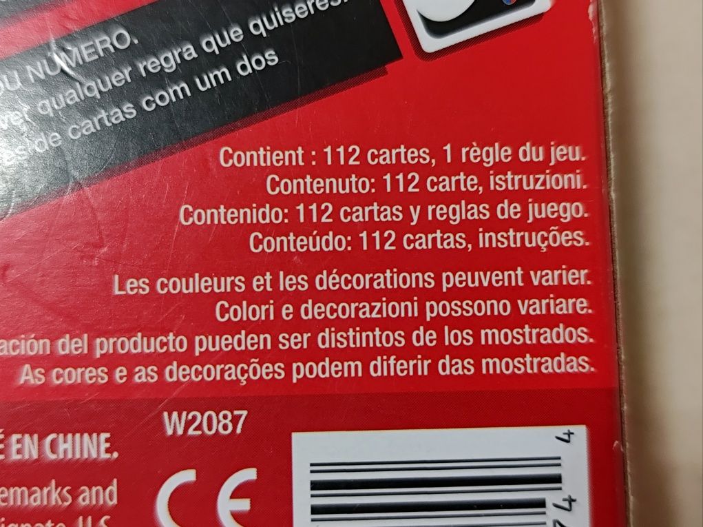 Baralho de Cartas UNO (Completo - 112 Cartas)