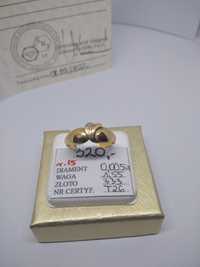 Złoty pierścionek z diamentem złoto 333 R 15   319