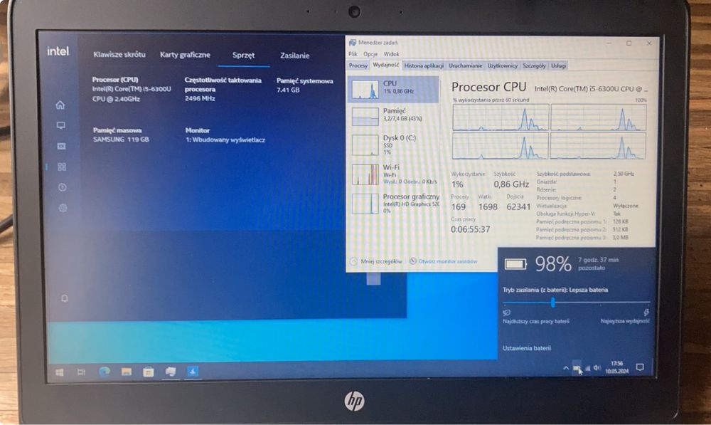 HP ProBook 640 G2, i5-6300U, 8 GB RAM, dysk SSD 128GB