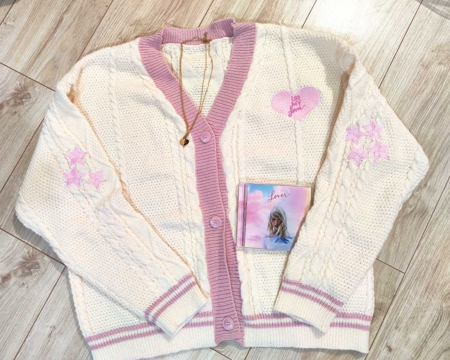 Cardigan kardigan Taylor Swift Lover serca gwiazdy