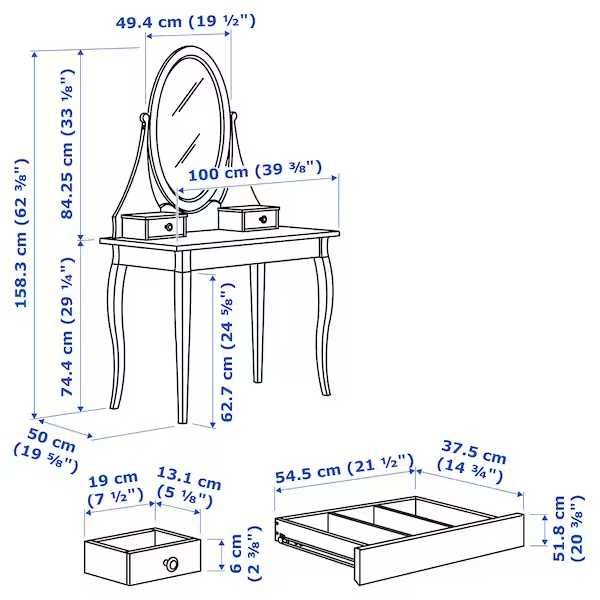 HEMNES Toaletka, biała 100x50 Ikea Nowa w kartonie