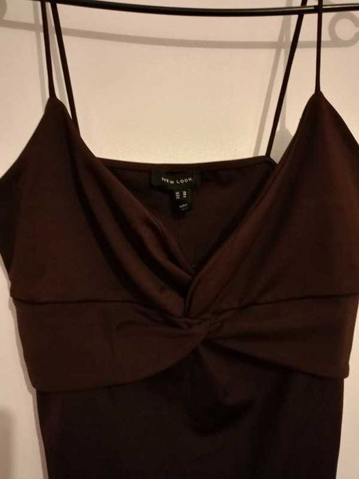 Czekoladowe damskie body na ramiączkach boho brązowe do sesji NOWE