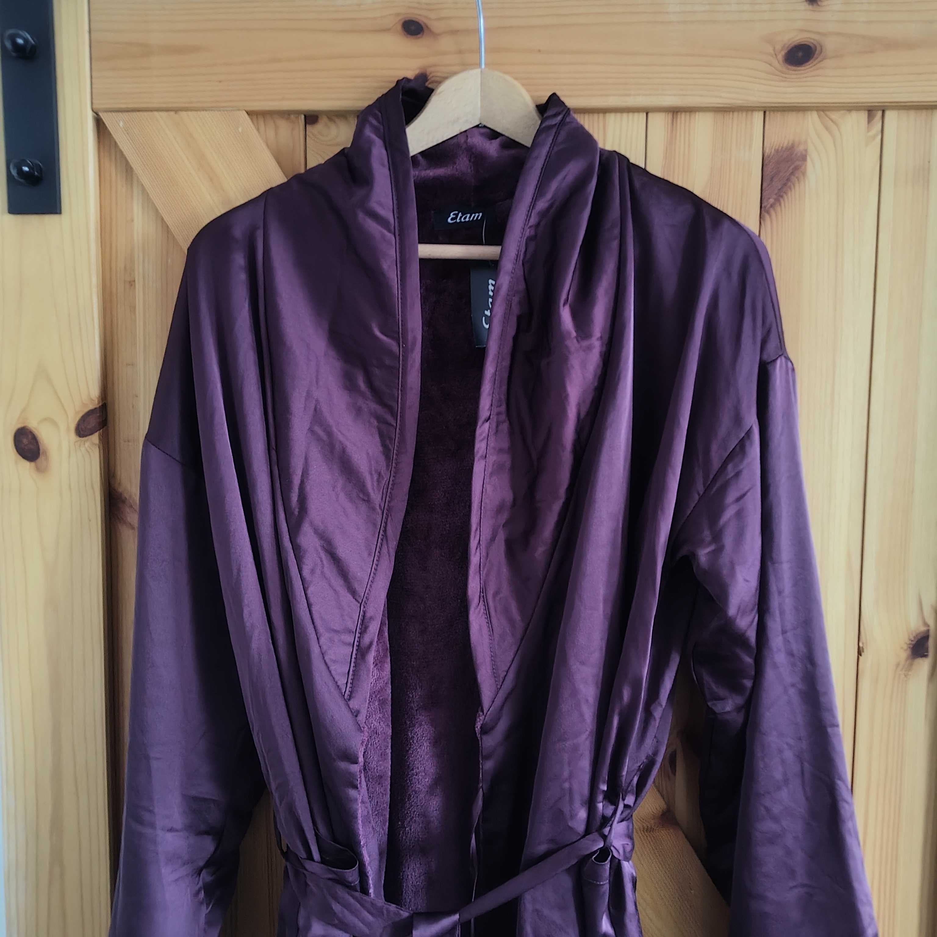 TANIO burgundowy szlafrok damski Etam rozmiar S-XL