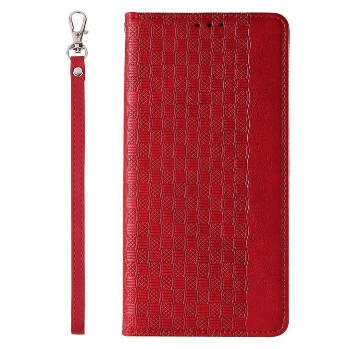 Etui Magnet Strap Case Samsung Galaxy S23, Klapka Portfel Czerwone