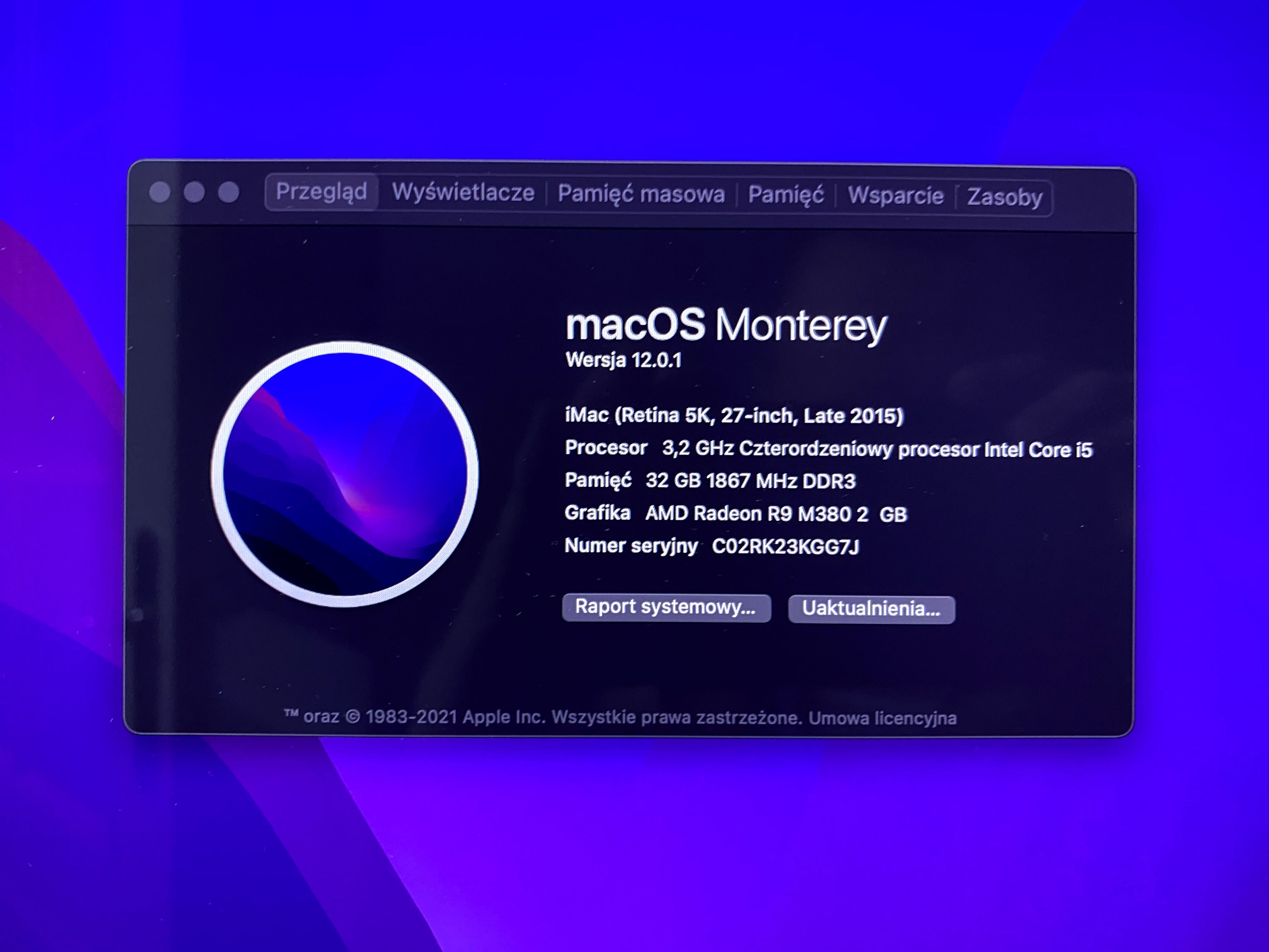 iMac 27'', Retina 5k, Late 2015, 3,2 i5, 32GB DDR3, 1TB