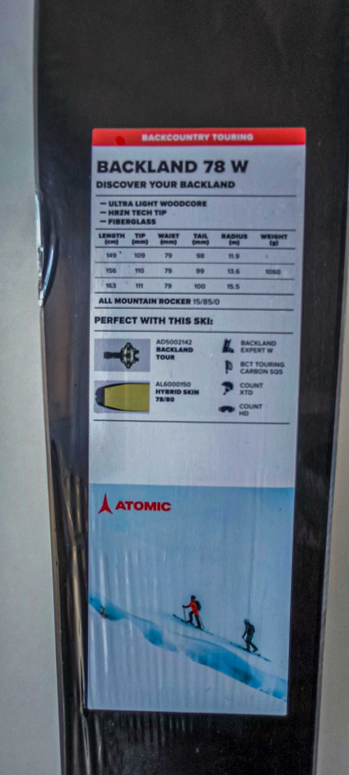 All Mountain Atomic Backland skitur 156/78 W + foki gratis
