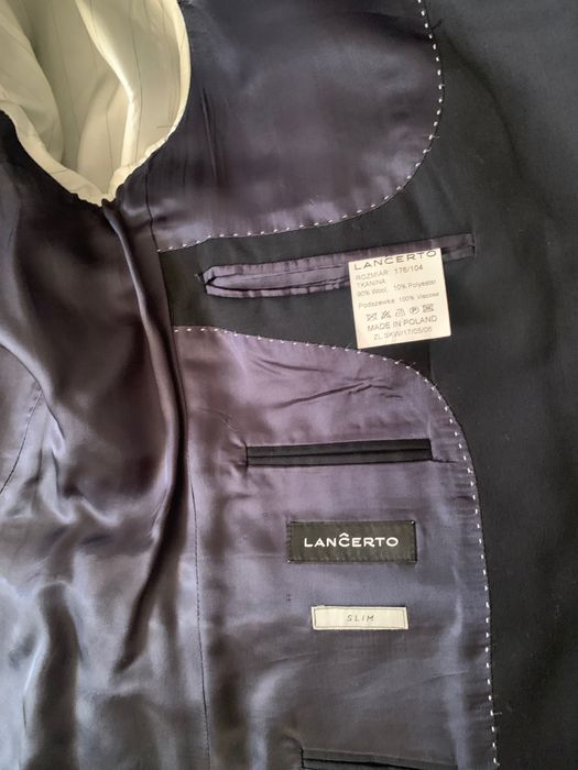 Garnitur Lancerto z Wełną Business granatowy 176/104 170/92