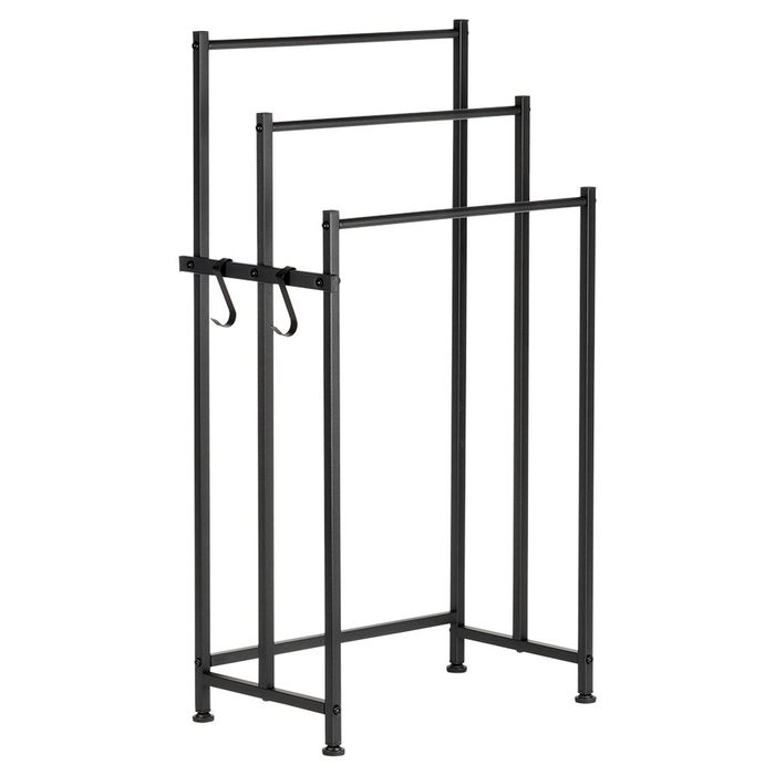 Wieszak na ręczniki stojący metalowy czarny