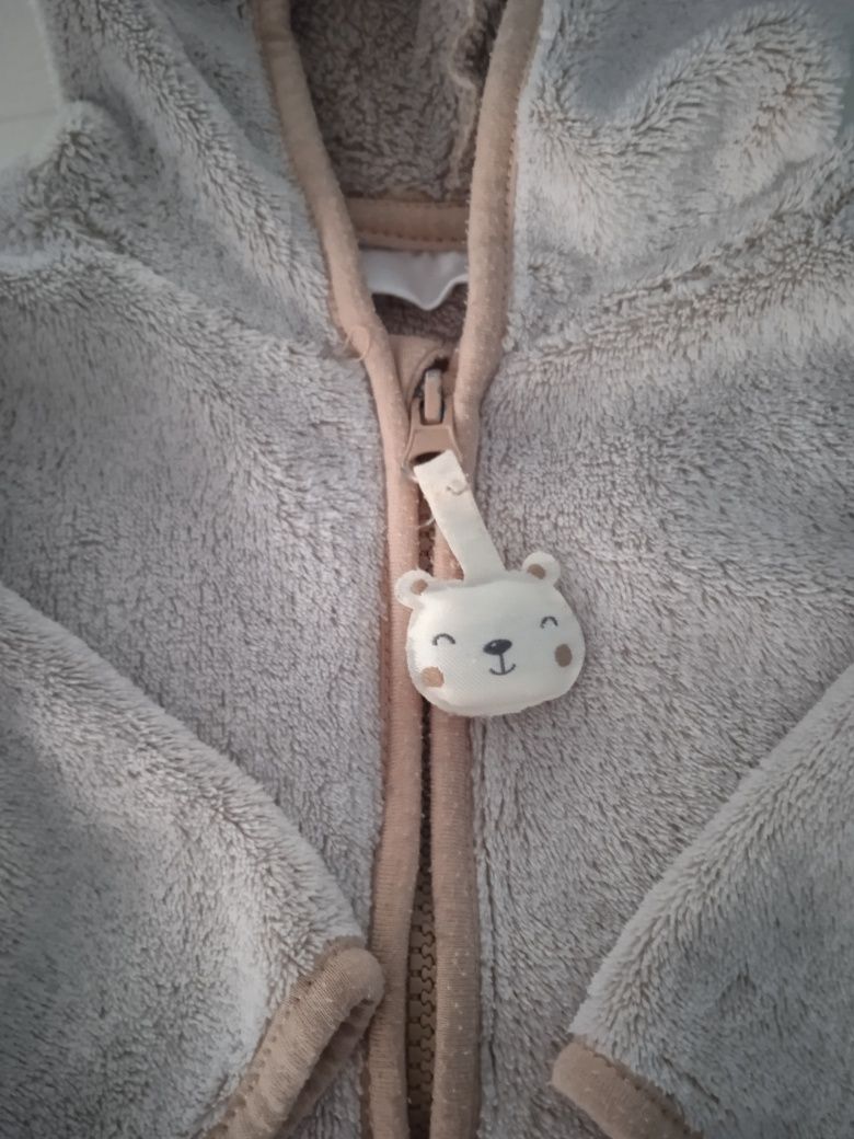 Komplet niemowlęcy polarek bluza spodenki buciki