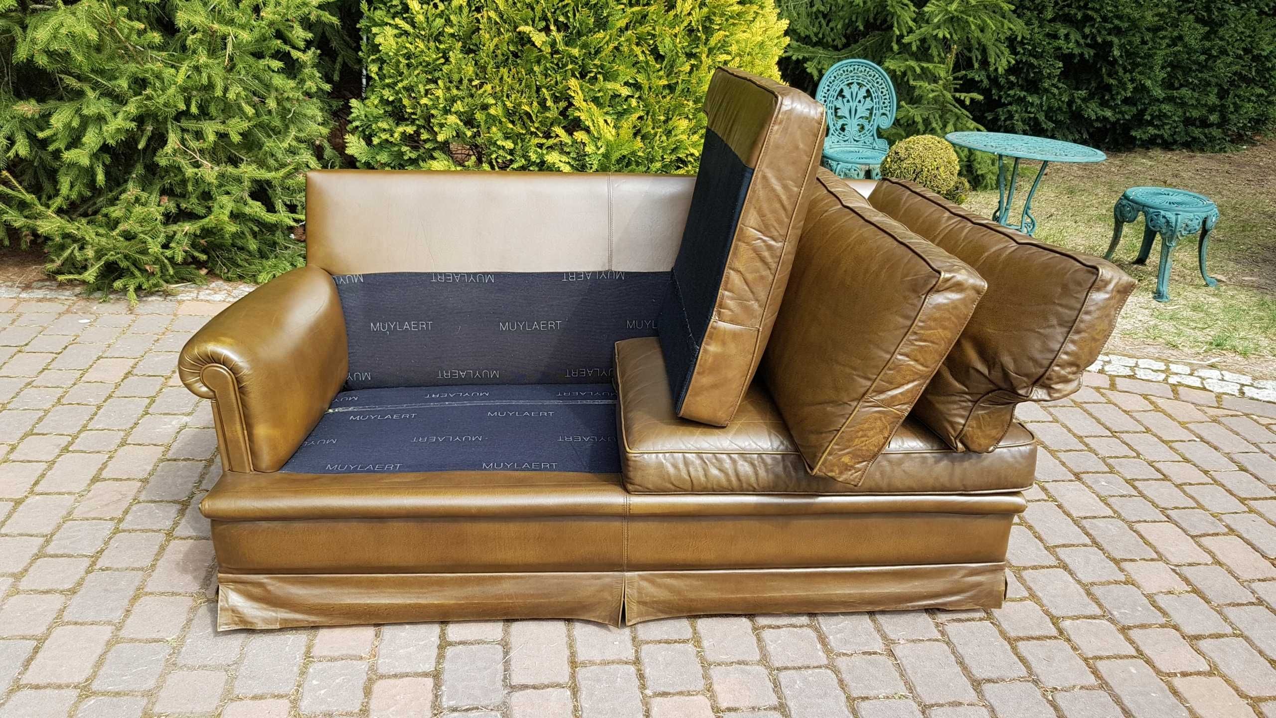 Gabinetowa skórzana sofa dwuosobowa Kanapa