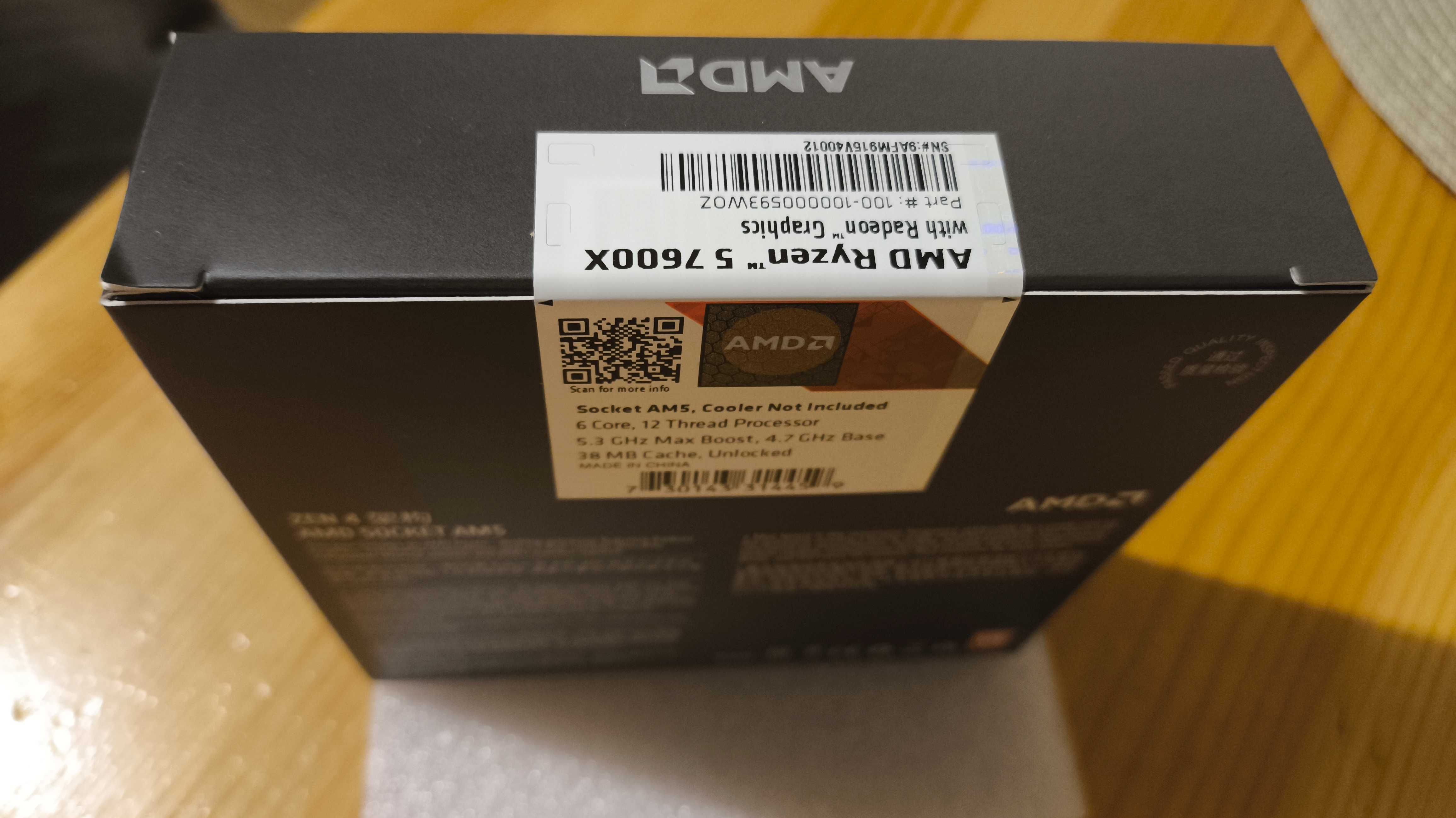 AMD Ryzen 5 7600X 6C/12T 5.3GHz 32MB AM5 Box новий