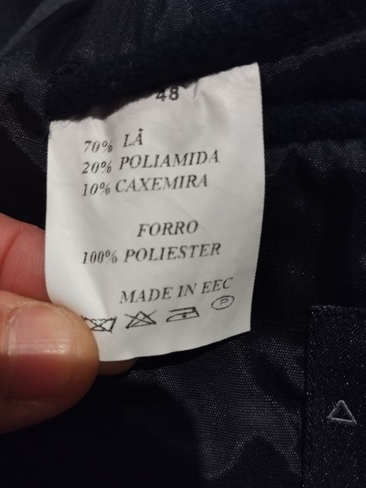 Sobretudo de homem em cachemira e lã