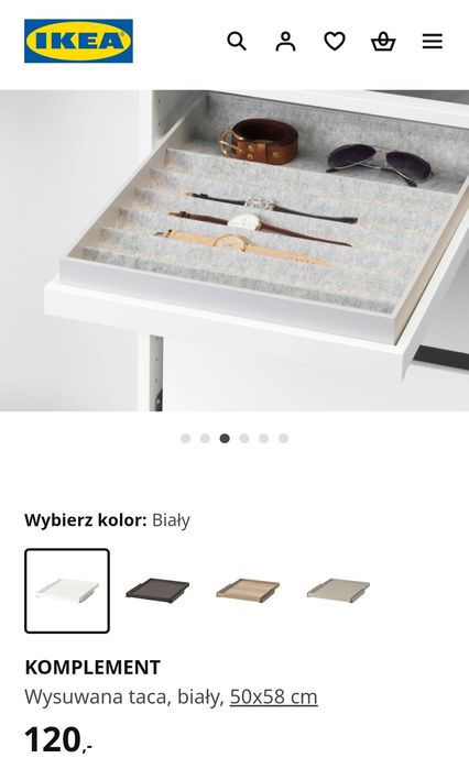 Wysuwana taca na biżuterię  Ikea