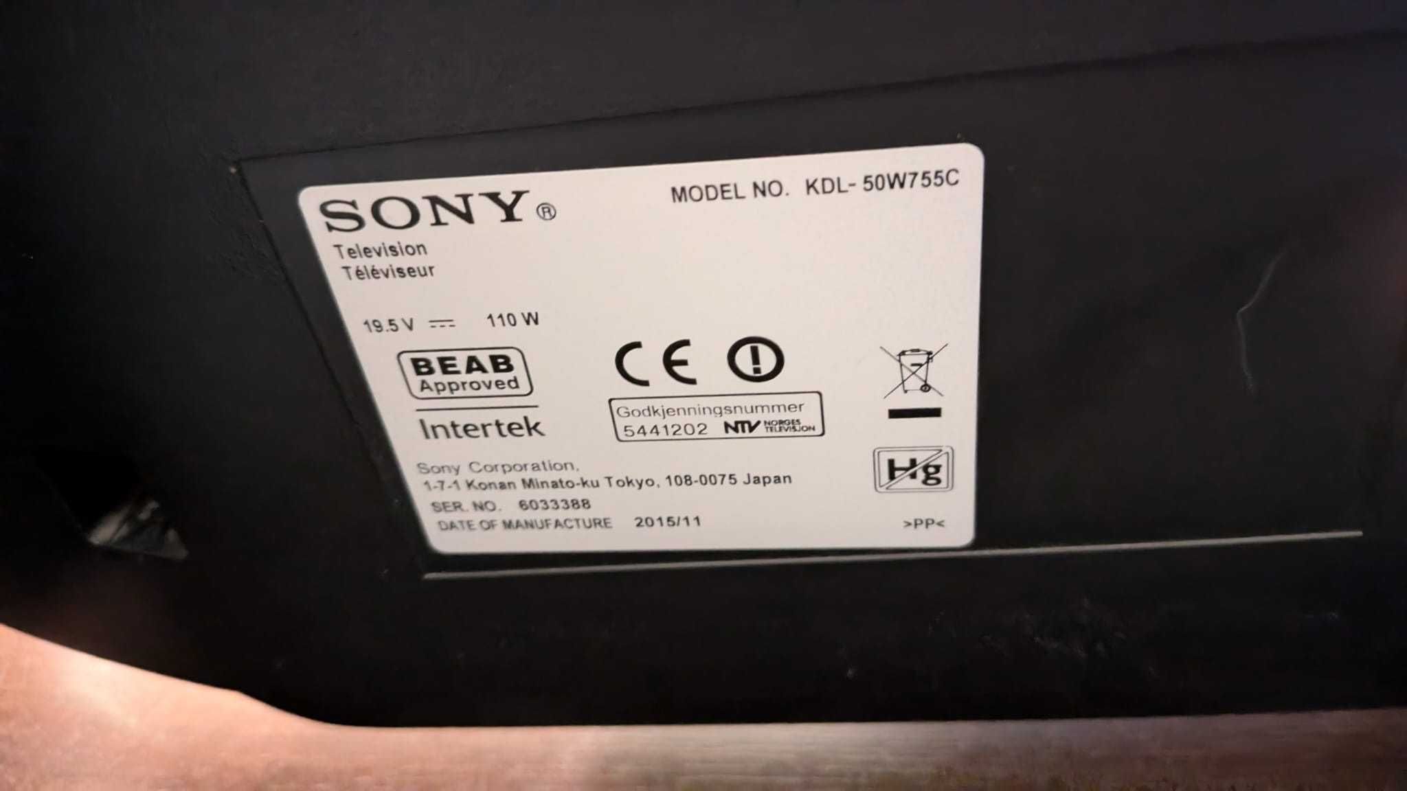 Telewizor Sony Bravia KDL50W755C 100Hz TV Sony BRAVIA  Android FULL HD