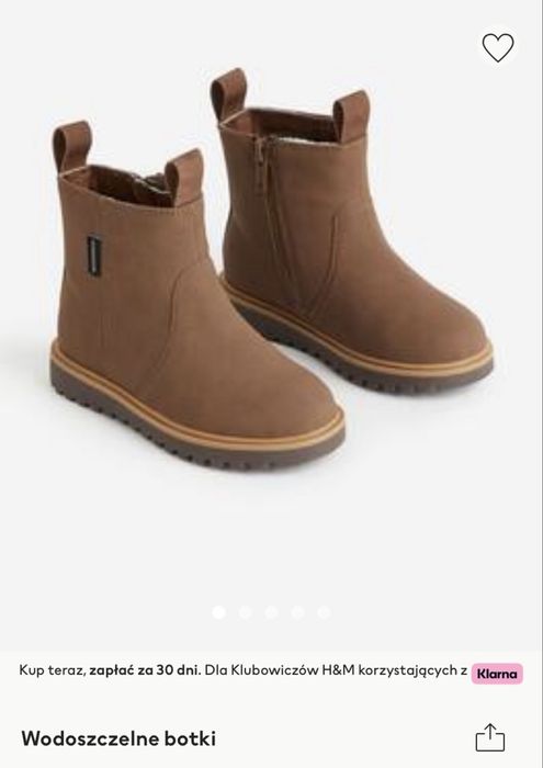 Buty Botki dziewczęce wodoodporne H&M r.29