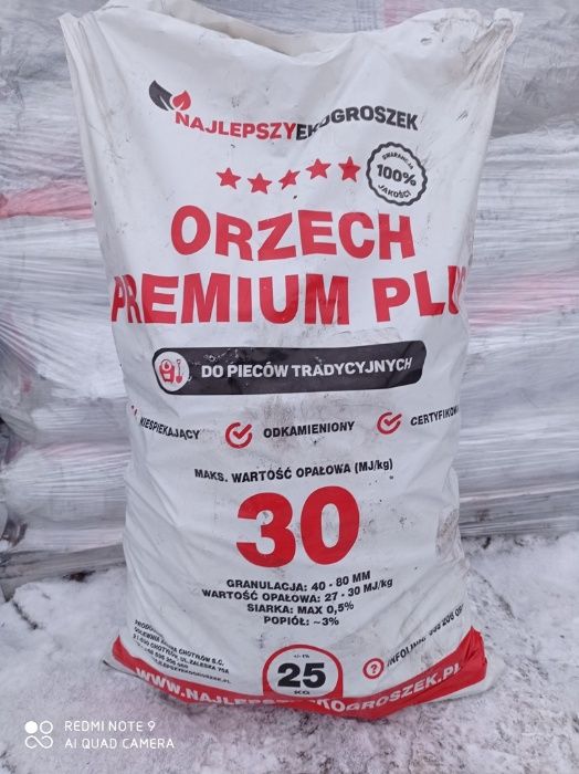 Węgiel Orzech Premium Plus 30MJ/kg Gruby Workowany Transport HDS