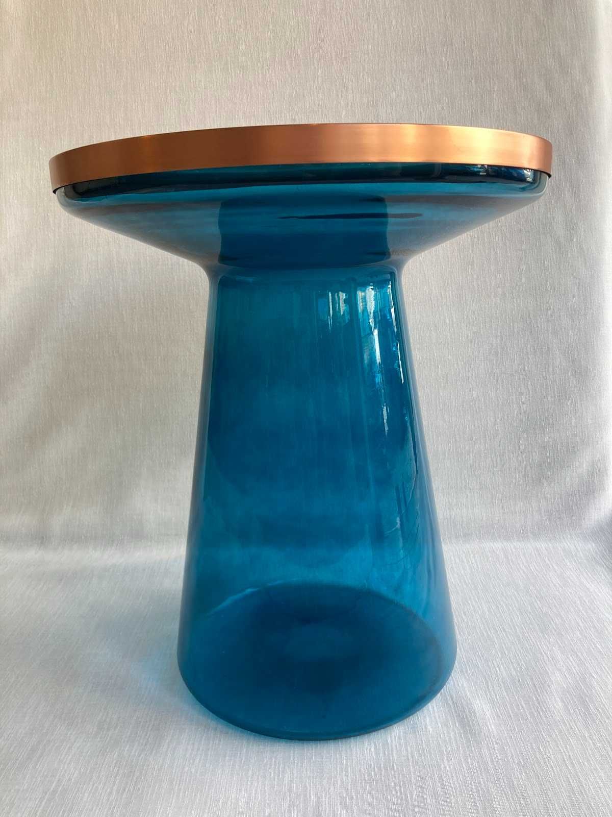 Coffee Table Azul e Bronze