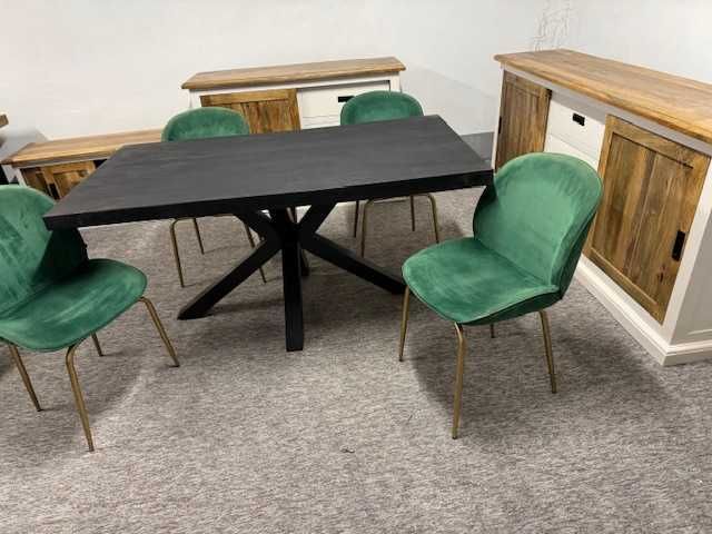 Wyjatkowy Stół do jadalni styl LOFT Black on Black F-Vat