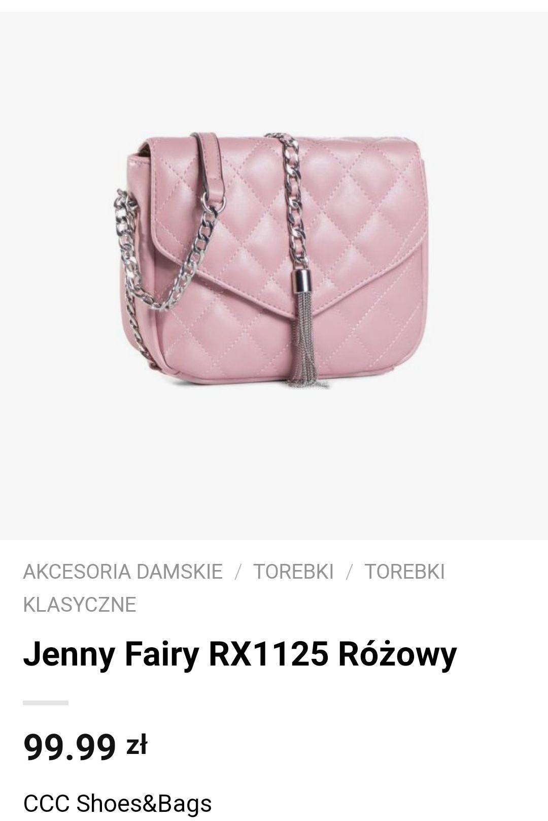 Nowa torebka Jenny Fair RX1125 różowa