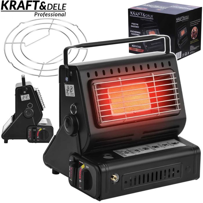 KRAFT&DELE Piecyk Gazowy Turystyczny Kuchenka Grzejnik 2w1 KD11743