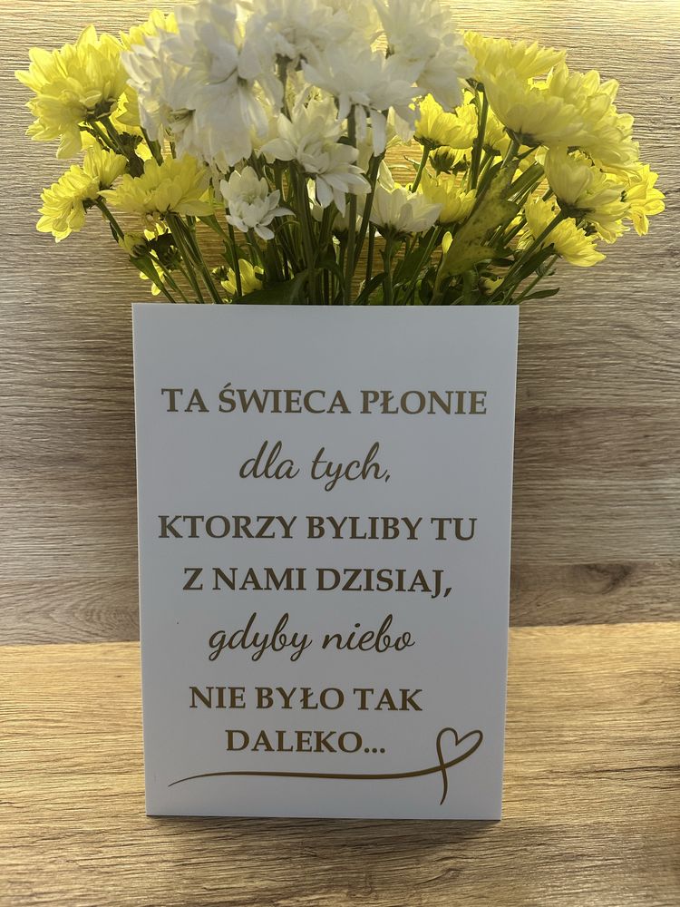 Tablica ślub ta świeca plonie