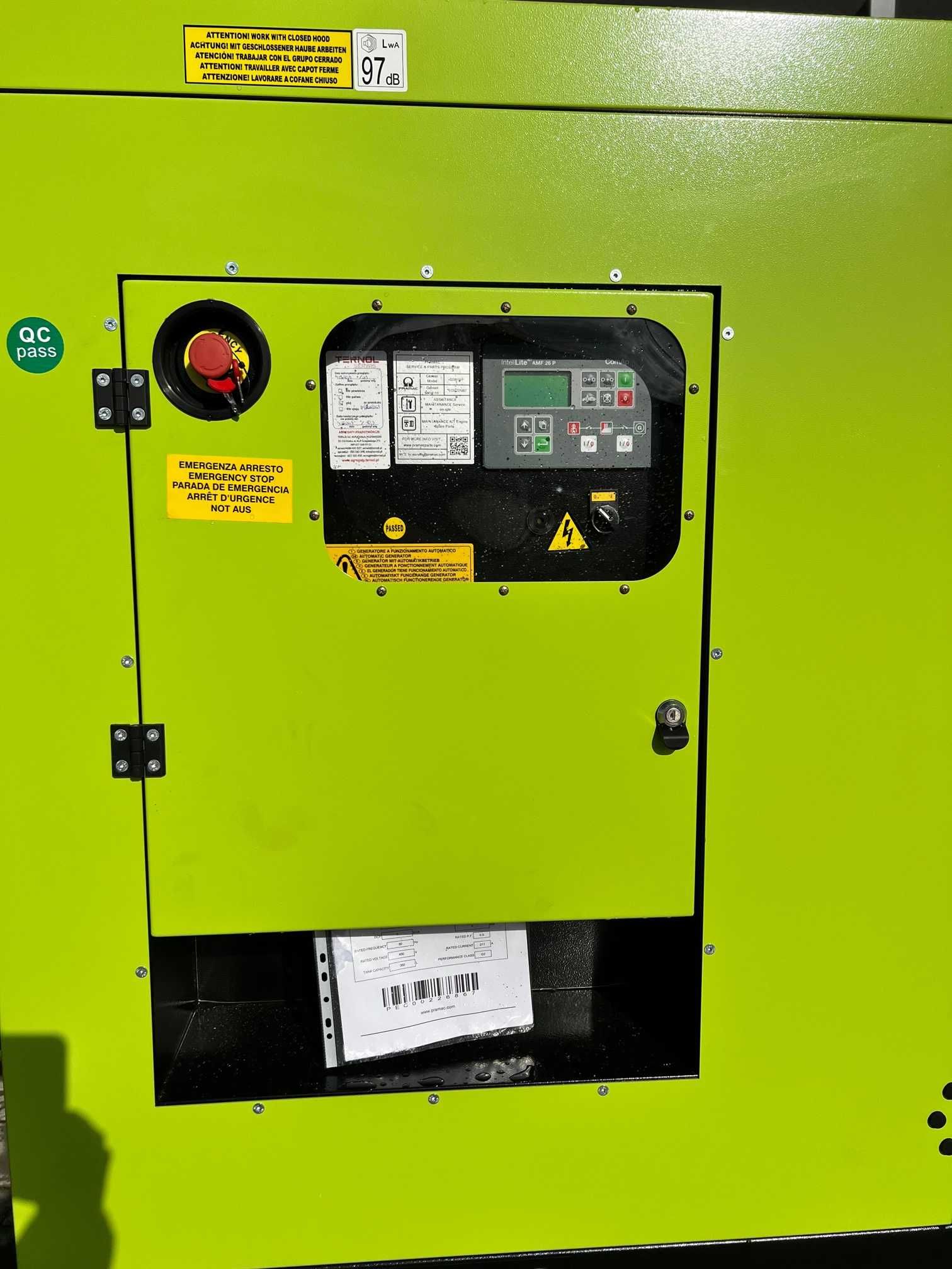 Agregat prądotwórczy 115 kW / 144 kVA, stacjonarny, silnik DEUTZ