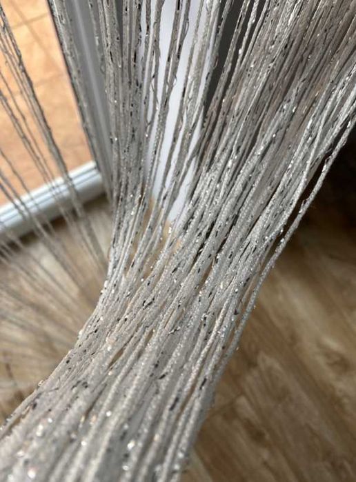 Firany makaron białe połyskujące 140 x 250 cm ! 2 sztuki !