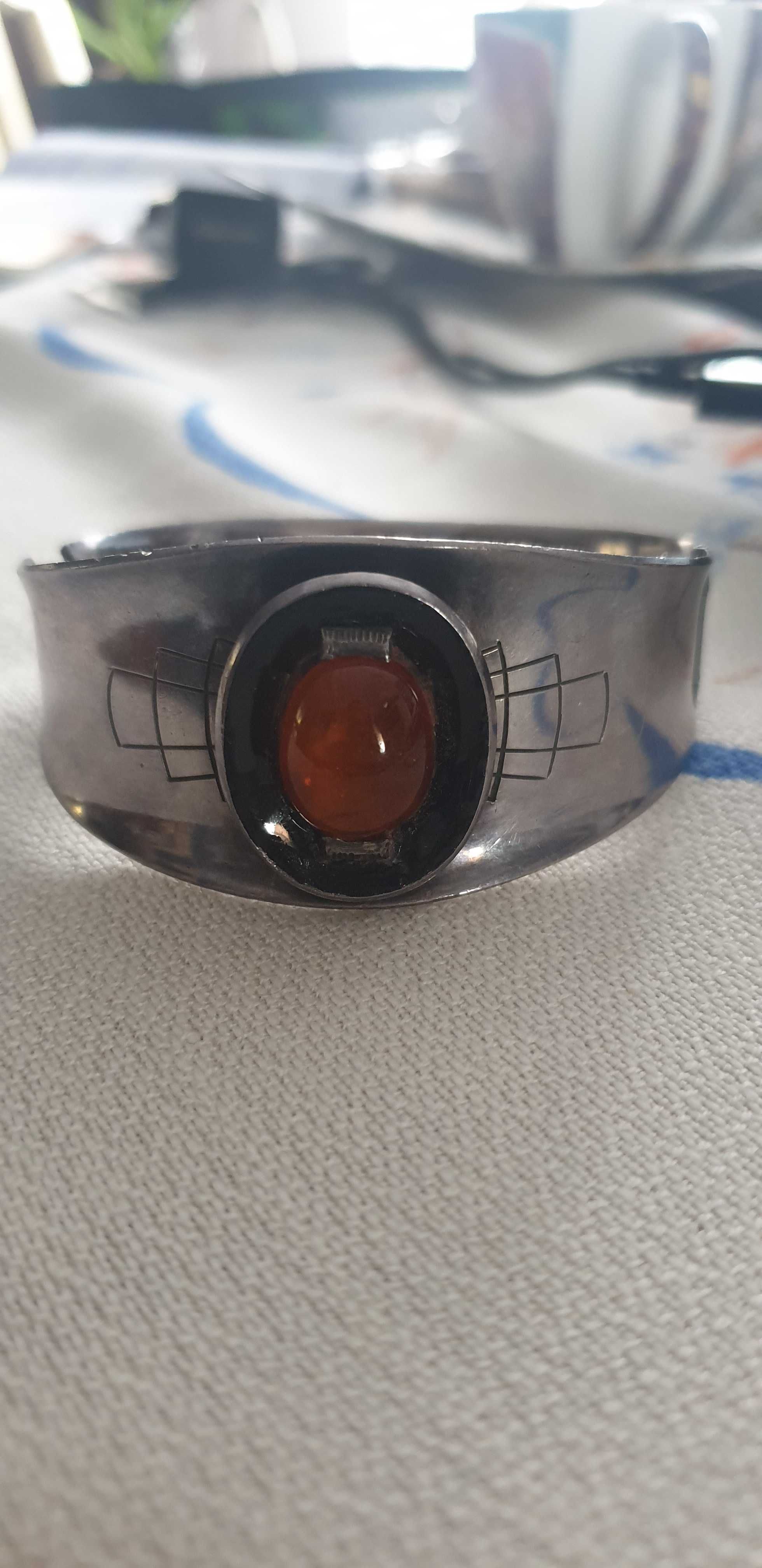 Srebrna bransoletka art deco Gertrud Engel 1954 unikat