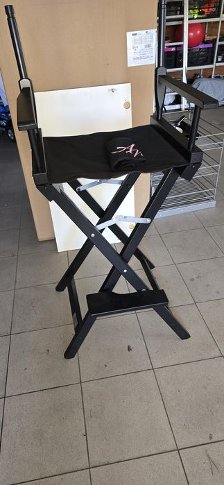 KRZESŁO DO MAKIJAŻU MAKE UP składane aluminiowe jak nowe
