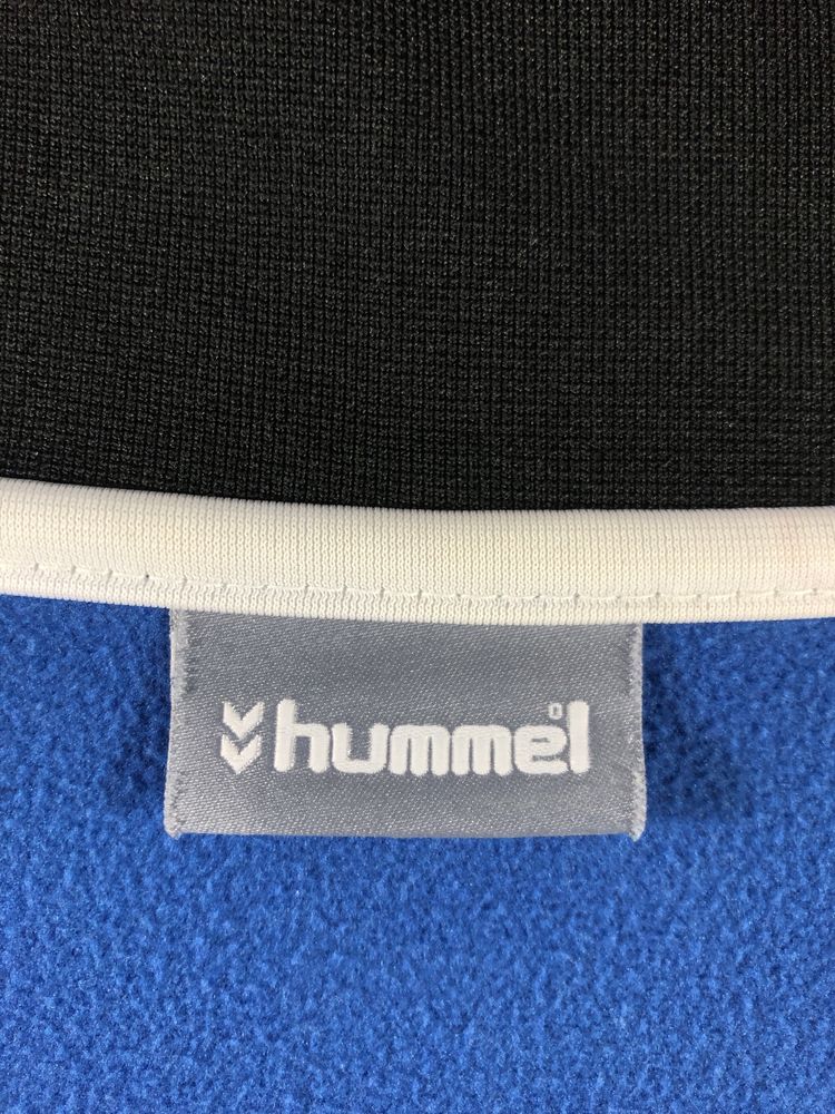 Niebieska sportowa dresowa bluza Hummel z lampasem kieszenie