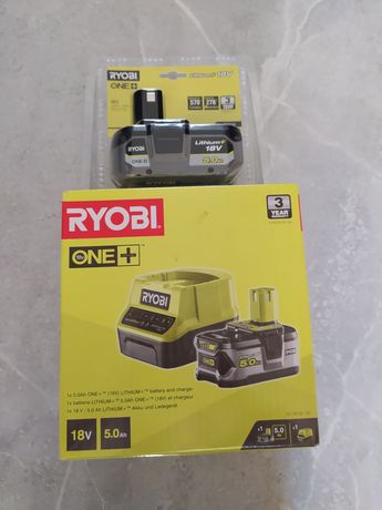 Ryobi 2x Akumulator 18V 5,0Ah
+ Ładowarka RC18120