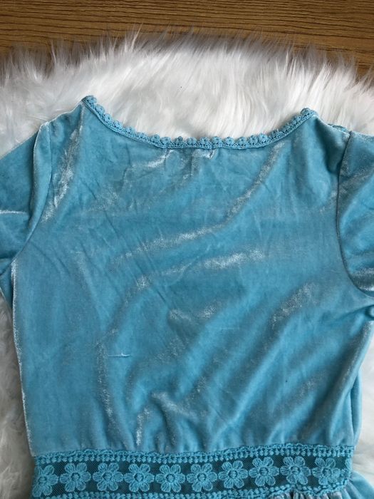 Niebieska welurowa bluza sukienka 1,34cm