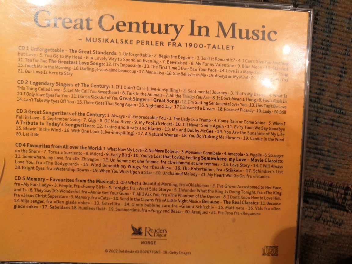 5 płyt CD Great Century in Music