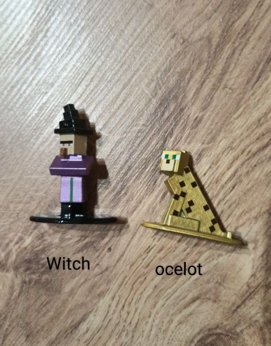 Nowe Figurki Minecraft metalowe Witch i ocelot