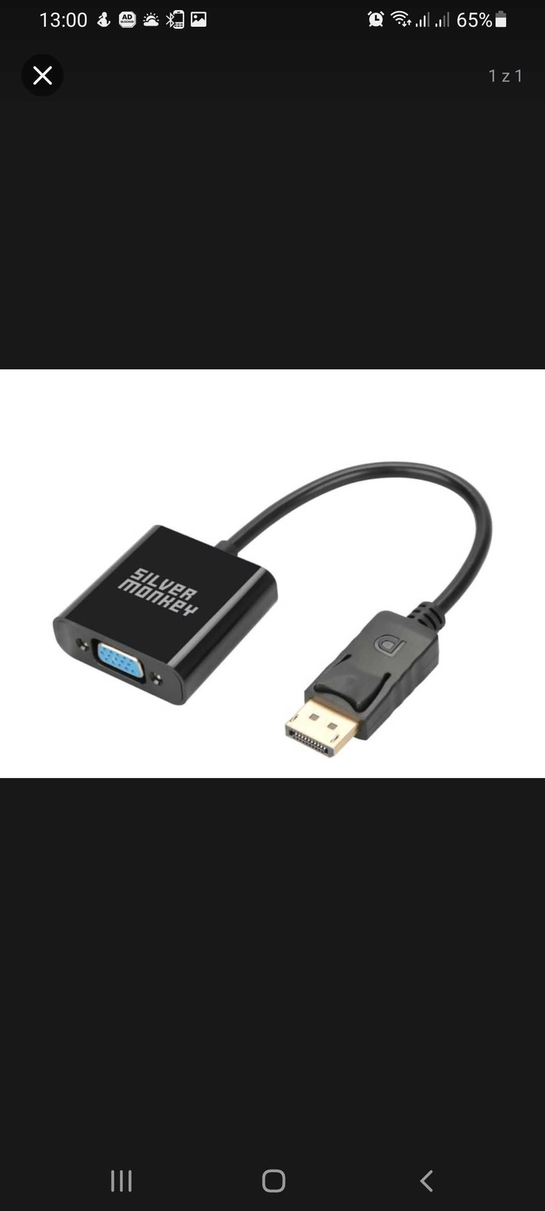 Adapter przejściówka DisplayPort - VGA