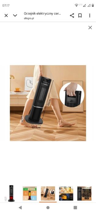 Grzejnik elektryczny ceramiczny Aigostar Ayden 2000 W