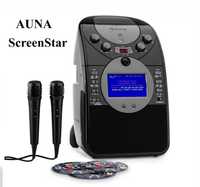 Zestaw ScreenStar karaoke czarny Kamera CD USB SD MP3 z 2 x mikrofon