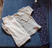 Sweterek szary atut 110 spodnie g.kuchty nowe cienka biała bluzka afk