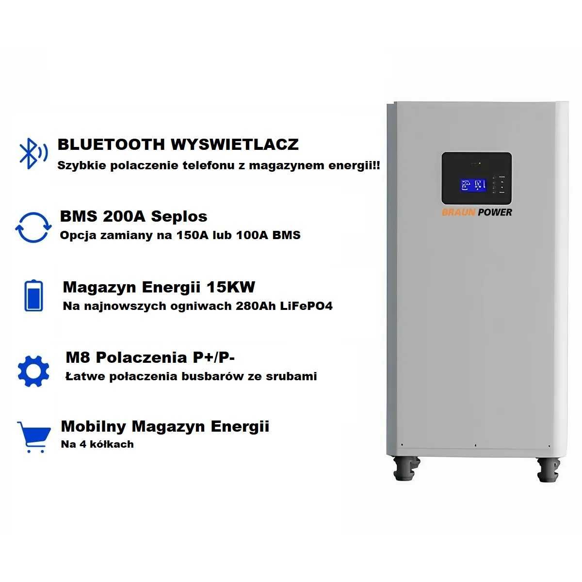 Magazyn Energii 15KW 280Ah Stojąca obudowa albo leżaca do wyboru