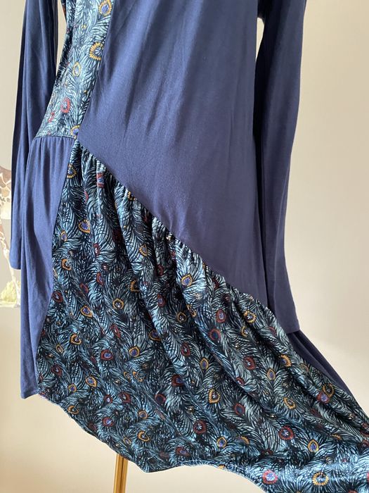 Granatowa sukienka z wiskozh Joe Browns boho art M/L